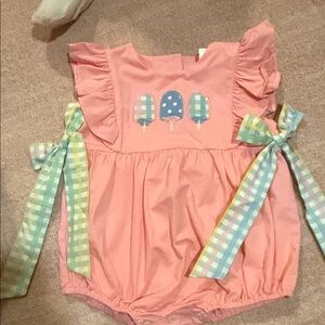 Pink Ice Cream Print Bodysuit